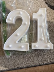 Light up White 2 and 1 Numbers