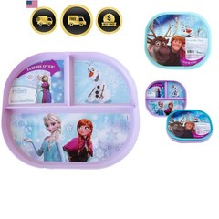 Reversible Character BPA Free Plate – 8 x 7 Inches Elsa & Anna, Medium