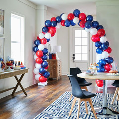 130Pcs Red White Blue Balloons Different Sizes 18″ 12″ 10″ 5″ Party Latex Balloo