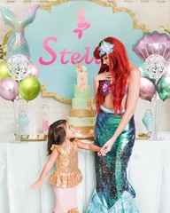 Mermaid Table Decoration Balloon Holder Kit 4 Sets with 2 Shell Foil Balloons…