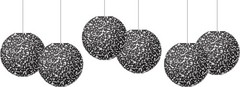 Paper Lanterns for Parties, Indoor Outdoor Hanging Decor, Black