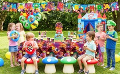 Super Mario Birthday Party Decorations Tableware Backdrop Balloon Cake Toppers