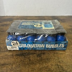 Graduation Party Blow Bubbles! – 24 Mini Graduate Hat & Gown Shaped Bottles VTG
