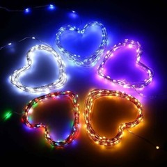 20 Red LED Fairy String Lights, Wire (6ft, Battery Operated)