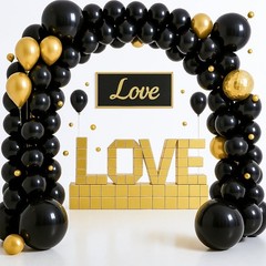 100pcs Black Balloons 12 inch with Ribbon, Latex Helium Quaility for Birthday…