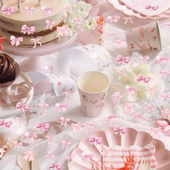 Pink Bow Confetti She Is Trying The Knot Table Scatter Birthday Party Supplies