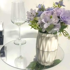 16 Pack Round Mirror Centerpieces Table Decor 12 Inch Circle Trays Plates