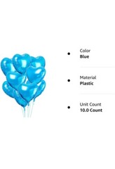 [10 Pack] Heart Shape Foil Balloons, 18″ (Blue)