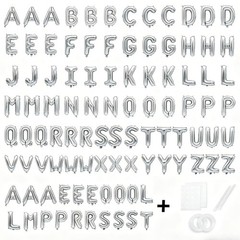 98 Pcs Silver Letter Balloons, Custom 3 Set A-Z Set for Personalizing Names &…