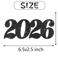 Black Glitter 2026 Number Centerpiece Sticks Class Of 2026 Table Toppers 12 PCS