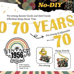 47Pcs 50/70Th Birthday Decorations for Men Women, PRE-STRUNG Vintage Banner Pa
