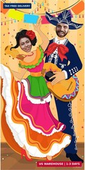 JOYIN Cinco de Mayo Fiesta Couple Photo Door Banner for Party Supplies, Mexican