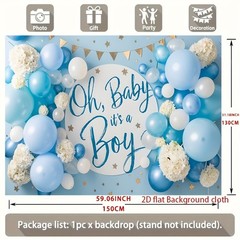 2D flat Banner, 1pc, Baby Shower Party Background Decoration Background Photo ☋