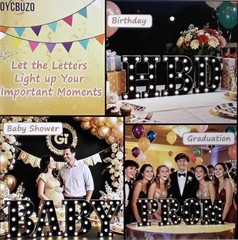 OYCBUZO Light Up Marquee Letter D, Black Plastic Vintage Wall/Table Decor