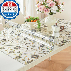 LovePads Floral Table Protector 40 x 60 Inch, 1.5mm Thick Plastic Table Cover, W