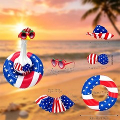 1Set Striped Bikini Creative Patriotic Porch Goose Outfits Festival Durable New