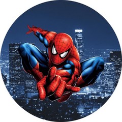 Spiderman Round Backdrop Cover Birthday Party Custom Circle Photo Background