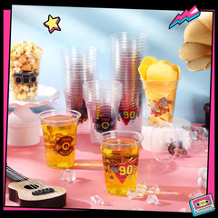 50 Pcs 90S Theme Party Decorations Back to 90’S Plastic Cups Hip Hop Party Suppl