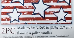 NEW! USA Flag Translucent Wraps for Flameless Candles -2 Pack -Reusable!