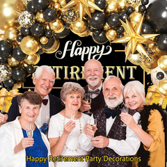 Black & Gold Balloon Arch Kit, Black & Gold Party Decorations for Birthday NEW