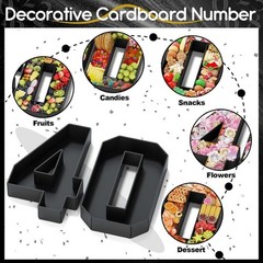 40 Cardboard Fillable Number Boxes for Charcuterie Snacks Paper Mache Display