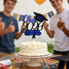 Glitter Class of 2026 Cake Topper,Congrats Grad Cake Decor – 2026 High School…