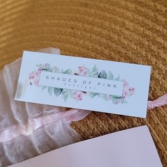 White Satin Sash w/ Fastener & Pink Gift Sachet Bridal Baby Shower Sweet Sixteen