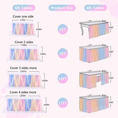 Rainbow Tulle Tutu Table Skirt for Rectangle Tables or Round Table,Led Light …