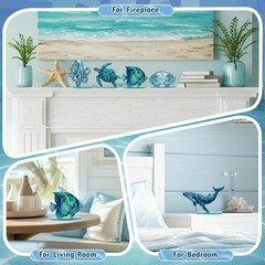 6 Sets Ocean Wooden Table Signs Beach Centerpiece Summer Under The Sea Decor …