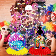 10Pcs 70S Disco Honeycomb Centerpieces Disco Fever Party Decorations Dancing Que