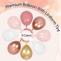 Rose Gold Decorations with Metallic Pearl Rose Gold Confetti Light Pink White…
