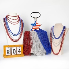 4th of July Necklace Decorations, 24PCS Veterans Day Beads Party Favors Bulk,…