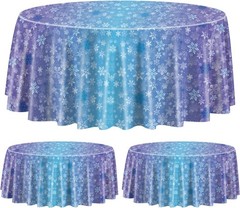 2 Pack Snowflake Tablecloths, 87×51» Plastic Blue Purple Snowflake Table Cover