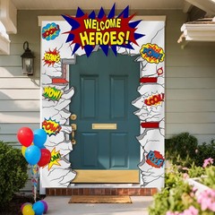 Hero Party Decorations Banner Welcome Hero Decoration Porch Banner Fun Hallow…