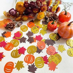 Fall Confetti 200 Pcs Glitter Maple Leaf Shape Thanksgiving Table Scatter