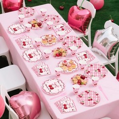 REDWORD Cherry Birthday Decorations, 120Pcs She’s The Cherry On Top Party Pla