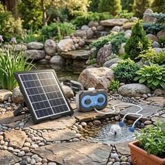Solar Pond Aerator with Adjustable Output Timer and 18H/36H For Battery Life
