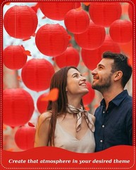 Asian Inspired Hanging Lamps – 48 Pcs Paper Lantern Decor