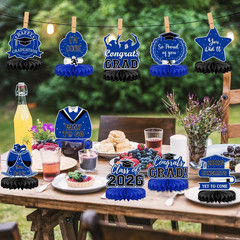 10Pcs Graduation Decorations 2026 Class of 2026 Congrats Grad Table Honeycomb Ce