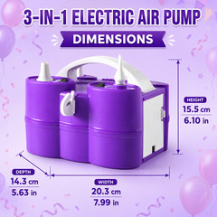 3-in-1 Portable 110V Electric Balloon Inflator Pump Inflatables Party Birthday