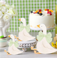 Sage Green Silly Goose Birthday Party Decor Set – 3 Pcs Centerpiece Gift