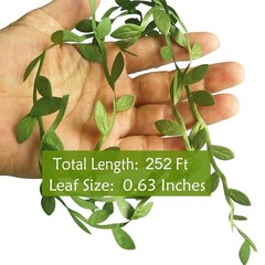 Artificial Greenery Eucalyptus Vine, 252ft Plants Fake Hanging 252ft, Green