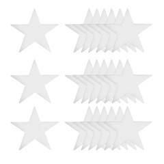 24 Pcs Silver Stars Cutouts, 6 Inch Double Printed Paper Stars Cutout