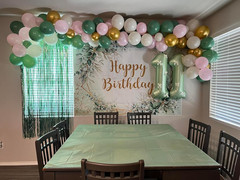 Greenery Birthday Backdrop Green Birthday Party Decorations Sage Happy Birthday