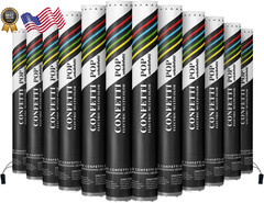Electric Confetti Cannon Cartridges 12 PIECES 16″ Multicolor Poppers for Wedding