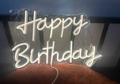 Happy Birthday LED Neon Sign White USB Wall Light Party Backdrop Quinceañera…