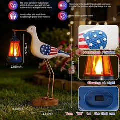 Unique Coastal Seagull Solar Light – Ideal for Gardens and Patriotic Displays