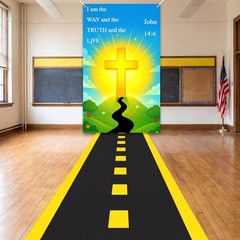 2 Pcs 2026 VBS Backdrop Decorations Christian Religious Cross Backdrop with R…