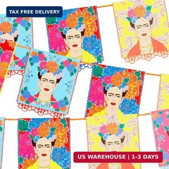 Talking Tables 1 x Frida Kahlo Garland Bunting – Vibrant Boho Party Paper Decora