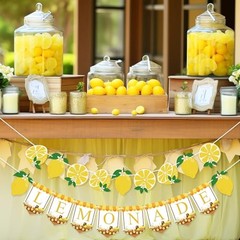 Lemonade Stand Supplies Banner Lemonade Sign Lemon Garland for Summer Birthday